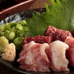 Special horse sashimi skirt steak from Kumamoto Prefecture