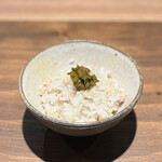 薪鳥新神戸 - 土鍋鶏そぼろご飯 かんずり