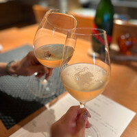 インカメラ コン テラッツァ - まずはシャンパンで乾杯♪
                “ホントお互い…お疲れ〜！！”  ♪(*^^)o∀*∀o(^^*)♪