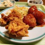 ふじ - とり唐＋とり団子定食ご飯中盛り