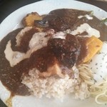 ひやけ - 温玉と野菜チーズカレー玄米♪