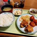 ふじ - とり唐＋とり団子定食ご飯中盛り