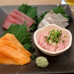 夢庵 - 刺身４点盛り