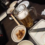 やきとり・おでん 然 - 生ビールとお通し