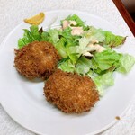 ゆたか食堂 - 肉詰め椎茸フライ