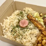 アルプスごはん - アルプスごはん弁当(\1,300) 圧力鍋で炊いた五分づき合鴨米（バジルクラブ）