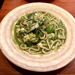 あんぷく - 3種のチーズの野菜たっぷりジェノバうどん