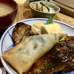 Anaguma Tei - お昼の定食[おかず四種盛り]