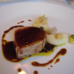 Restaurant Toeda - メイン：信州豚　背ロース肉のロティ―　じゃがいもとパルメザンのピューレ　オリーブのソース