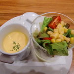 porcocoda ff dining - セットのスープとサラダ♪