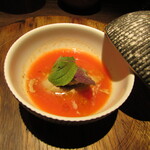 yokoyama - 紅こだまのガスパチョ大羽鰯と黒ビールのアイス