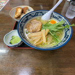 金丸本店 - 鶏塩ラーメン　ミニソースカツ丼(鶏肉)