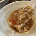 極濃湯麺 シントミ - 【2023.6.20(火)】ご飯にスープを入れた