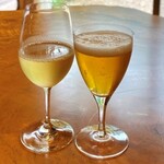 プティレストラン グーテ - グラスワイン白&ノンアルコールビール
