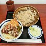 信州屋 - アジフライ丼 もりそばセット