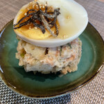 甘藍 - 鮭と枝豆の和ポテサラ
