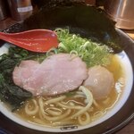 誠屋 - 太麺３点盛（ネギ+卵＋海苔）