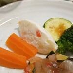 キッチン ブルー グローブ - 備え付け野菜のアップ