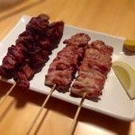 ひより　麦縄本舗　炭焼酒場 - Ｈ25.08　炭焼き（レバー②、せせり②）