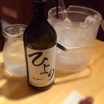 ひより　麦縄本舗　炭焼酒場 - Ｈ25.08　前回キープした焼酎「ひより」、炭酸、氷