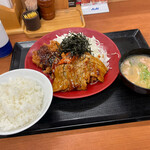 かつや - 『期間限定』豚カルビ焼肉とチキンカツの合い盛り定食 979円