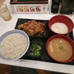 Yoshinoya - 牛皿麦とろ冷汁御膳麦飯大盛り