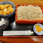 Inari Soba Mansei - そばメイン(ミニ鶏天とじ丼+もりそば) 930円 ♪