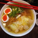 まるふじ食堂 - ワンタン麺塩 味玉