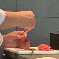 鮨トキドキ串 海老虎 - 鮪のすきみ