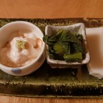 蕎麦おさめ - 湯葉刺し、野沢菜