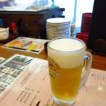 Ishidaya - キリン一番搾り樽詰め生ビール（中ジョッキ）500円