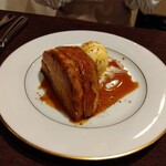 リストランテ ルーチェ - 出来立てアップルパイ　アイスクリーム添え