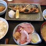 魚鐵 - サバ塩焼定食 1500円（ご飯少なめ -50円）