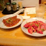 山形牛ステーキ＆焼肉 かかし - 左：ハツ　右：プップギ