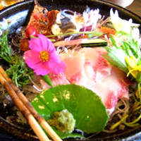 飴源 - 鯉の洗い。酢味噌をつけて食べる。