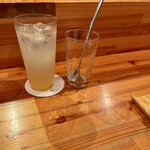 焼鳥 うの - 鳳凰美田 桃酒 ソーダ割