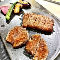 神戸牛 個室 ステーキ 吉祥 - 特選黒毛和牛（讃岐牛）サーロイン
                    黒毛和牛（常陸牛）フィレ