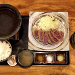 Gyuukatsudokoro Yamato - 黒毛和牛サーロイン 中 約120g 定食セットと生玉子