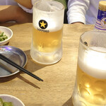 牛タンいろ葉 - 生ビール サッポロ黒ラベル生（500円＋税）