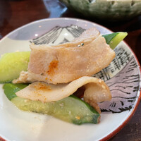 あそび割烹 さん葉か - 豚肉と胡瓜の炒め物