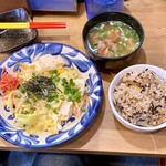 沖縄ダイニング 島のれん - 沖縄ちゃんぽんとじゅーしー@そばの定食。¥980。