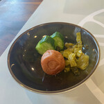 とんかつ 蒼樹 - お新香。