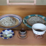 Soba Kafe Tamaji- - 十割そば相盛(粗挽き十割、繊細十割)