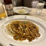 インデアンカレー - 何年振りかのカレースパ＋卵（こっそりビール）