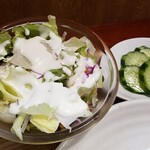 キッチン ブルー グローブ - サラダ、お新香のアップ