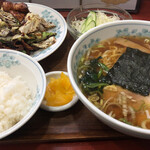 天竺 - 回鍋肉定食(ラーメンフルサイズ)