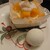 五感 - 料理写真:マンゴーと和三盆とかのケーキ（右下は柚子ソルベ）