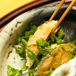 馳創吼龍 - グリーンとホワイトのアスパラ、毛蟹