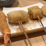 串の魂 - エビ、はんぺんチーズ、キス紫蘇巻、レンコン