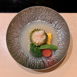 Akasaka Maeda - 海老と大和イモの真丈風、夏野菜